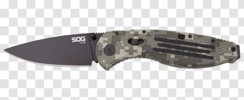 SOG Ae02-cp Aegis Folding Knife,tini,straight Specialty Knives & Tools, LLC Pocketknife Ops Fixed Blade 4.85In 9.5in Overall - Knife Transparent PNG