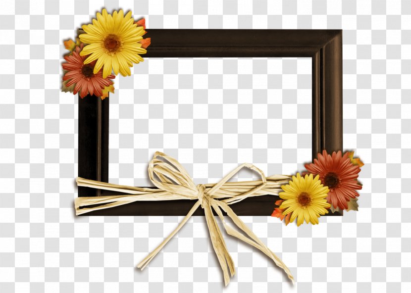 Picture Frames Yellow Cut Flowers Floral Design - Ecard - Flower Transparent PNG