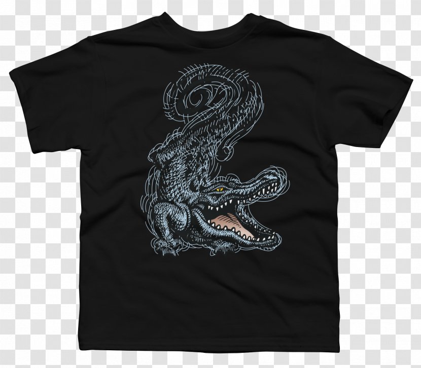 T-shirt Hoodie Anakin Skywalker Sleeve - Black - Crocodile Transparent PNG