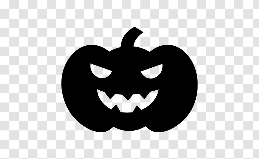 Pumpkin Halloween Silhouette Clip Art - Black And White Transparent PNG