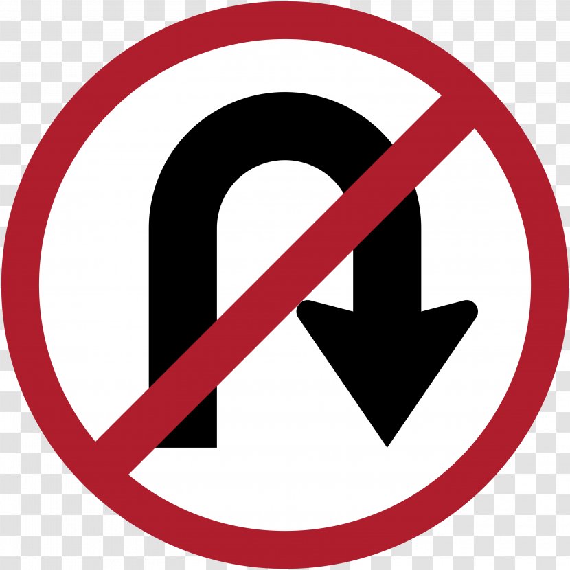 Car U-turn Prohibitory Traffic Sign - Symbol Transparent PNG