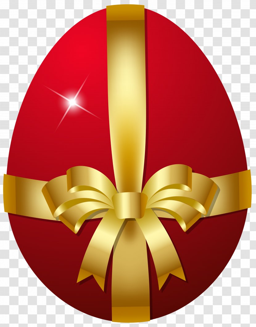 Easter Bunny Red Egg Clip Art - Decorating - With Bow Image Transparent PNG