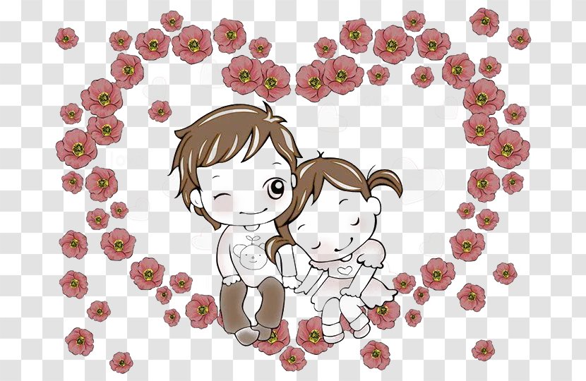 Animation Drawing Cartoon - Watercolor - Sweet Couple Transparent PNG