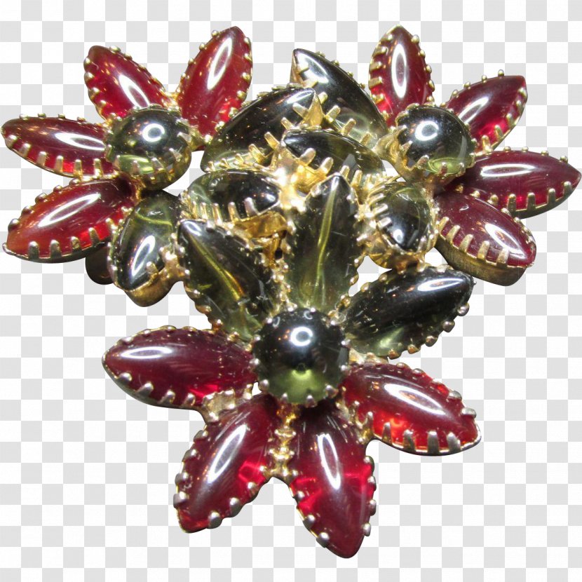 Jewellery Imitation Gemstones & Rhinestones Brooch Pin Silver - Vintage - Cranberry Red Transparent PNG