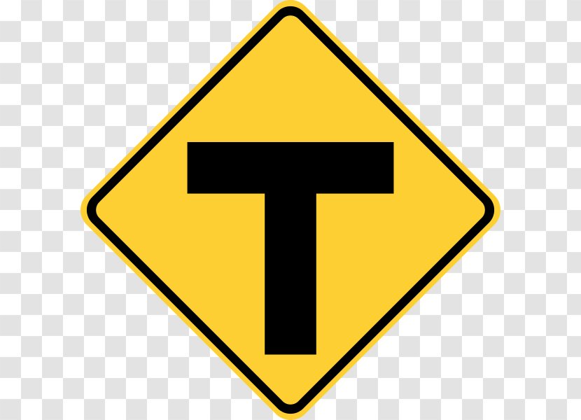 Traffic Sign Road Warning Intersection - Side Transparent PNG