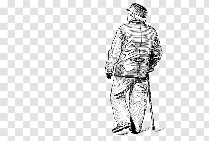 Drawing Sketch - Sports Equipment - Pencil Sketch, Lonely Old Man's Back Transparent PNG