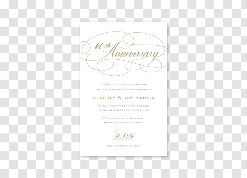 Wedding Invitation Brown Beige Font - 60th Transparent PNG
