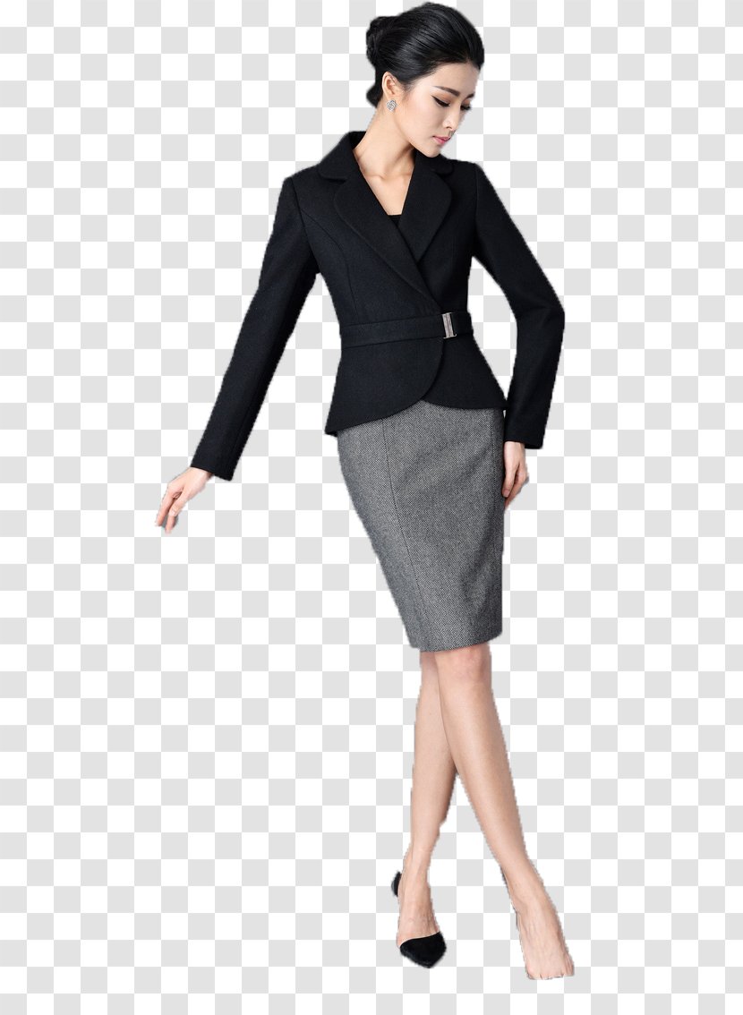 Suit Woman White-collar Worker Skirt Little Black Dress - Frame - Female Suits Transparent PNG