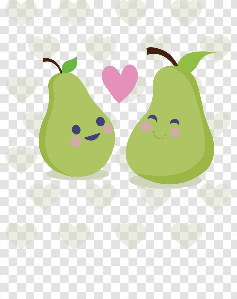European Pear Drawing Cartoon - Food - Vector Hand-painted Transparent PNG