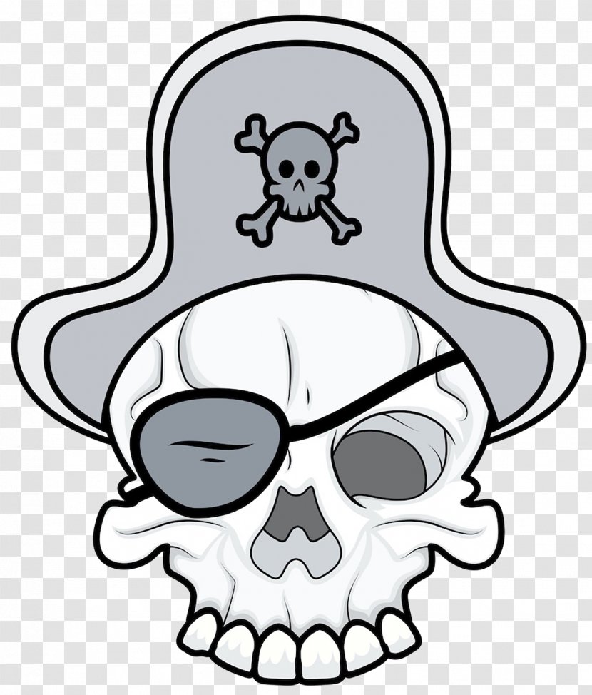 Skull Piracy Illustration - Silhouette - Cartoon Pirates To Her Eyes Transparent PNG