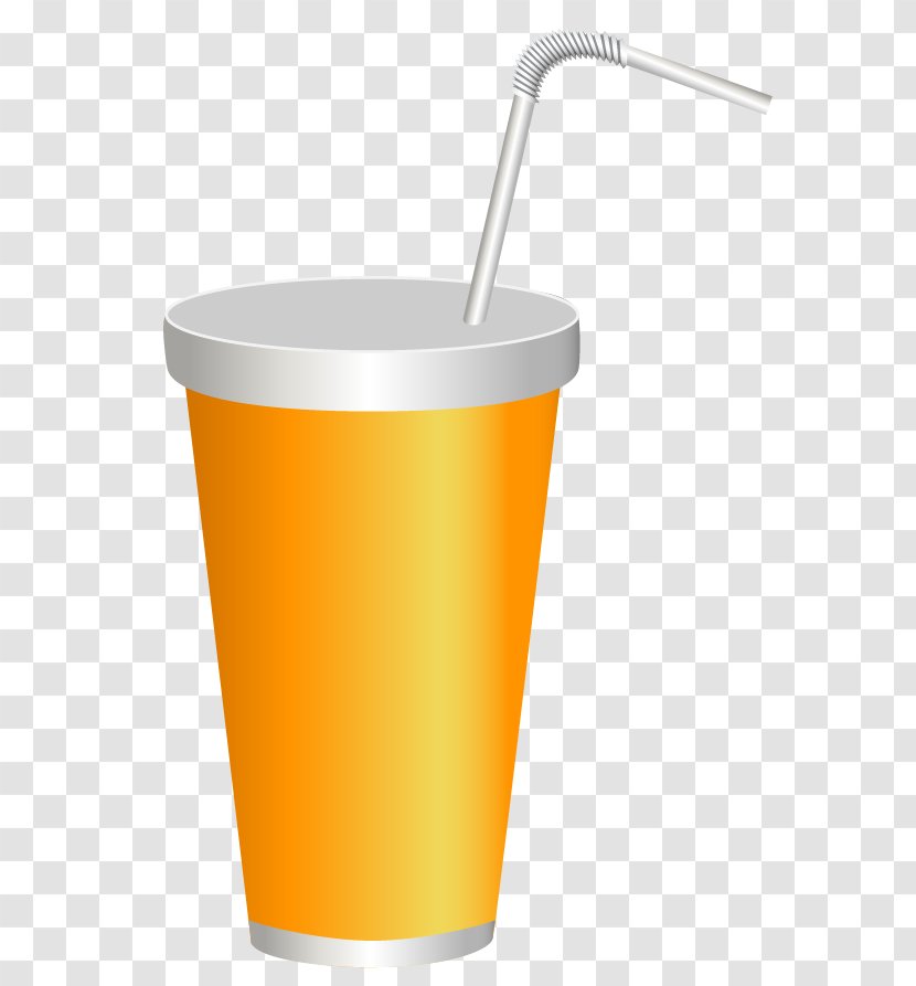 Coffee Cup Orange Drink Pint Glass - Yellow Plastic Clipart Image Transparent PNG