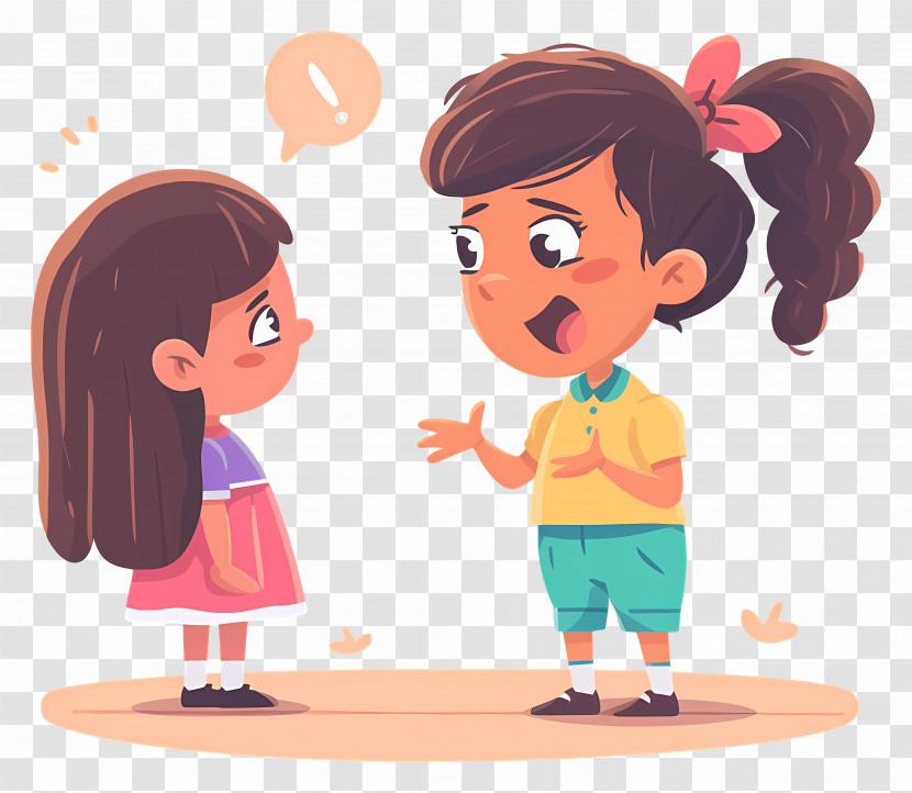 Kids Talking - Two Girls Engaged In Conversation Transparent PNG