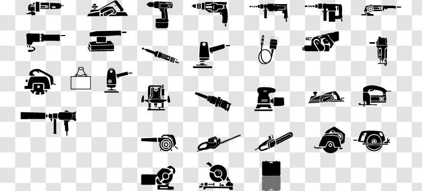Black And White Power Tool Icon - Symbol - Tools Transparent PNG