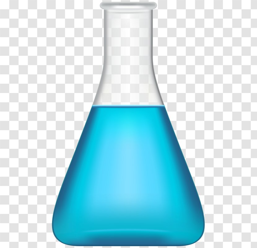 Laboratory Flasks Clip Art Erlenmeyer Flask Image - Aqua - Glass Transparent PNG