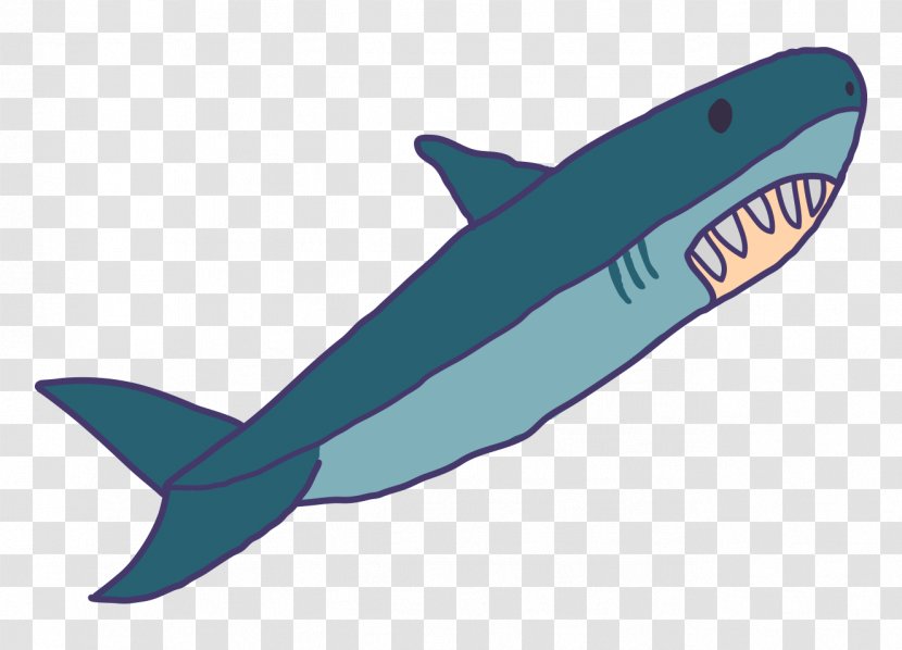 Ferocious Sharks Porpoise Illustration - Royaltyfree - Hand-painted Blue Cartoon Shark Transparent PNG