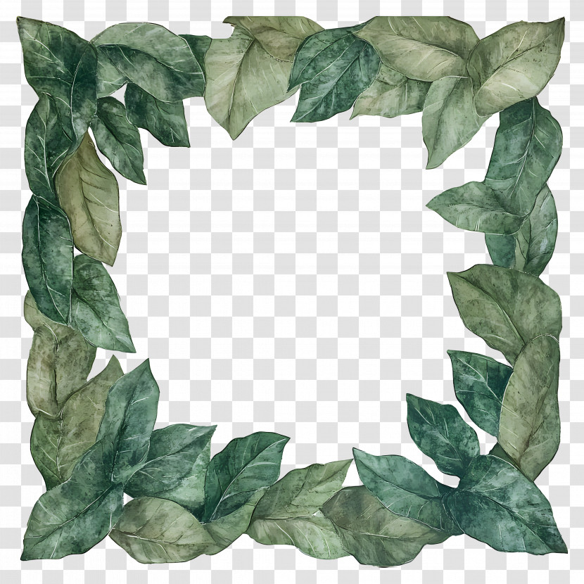 Green Leaf - Leafy Decorative Frame Transparent PNG