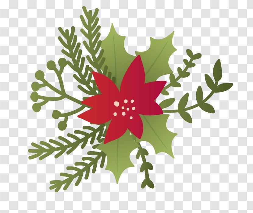 Leaf Christmas Illustration - Flowering Plant - Vector Leaves Transparent PNG