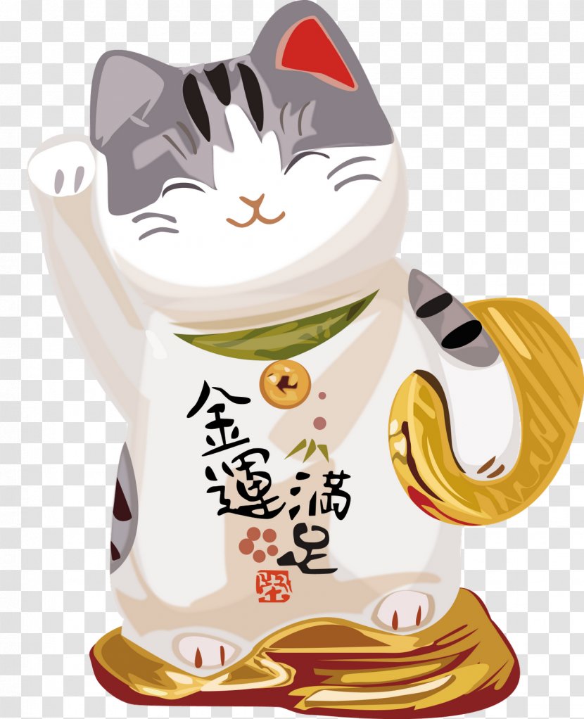 Cat Maneki-neko Wall Decal Curtain - Small To Medium Sized Cats Transparent PNG