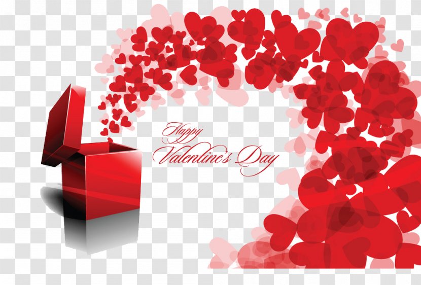 Heart Valentine's Day Greeting Card Love Illustration - Falling In - Gift Transparent PNG