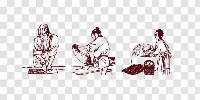 Painting Portrait - Drawing - Chinese Ancient Cooking Portraits Transparent PNG