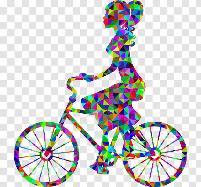Bicycle Cycling Woman Clip Art - Flower Transparent PNG