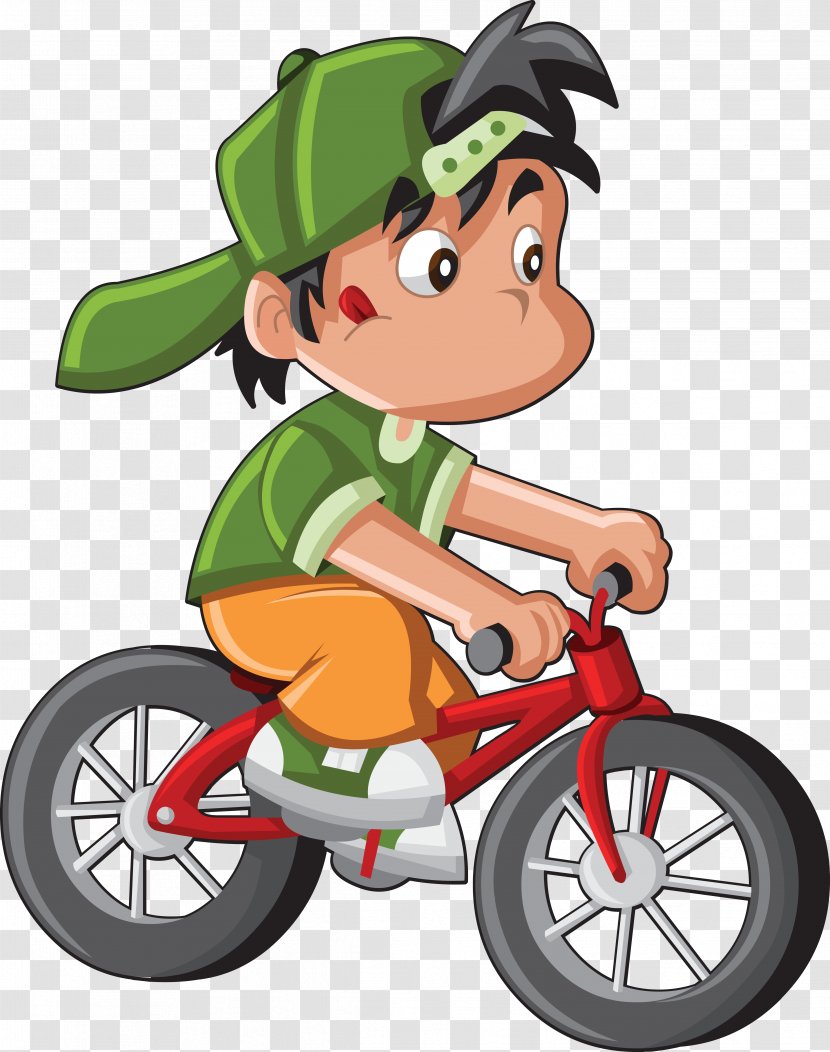 Bicycle Cartoon Cycling Child Clip Art - Cap - Helmet Transparent PNG
