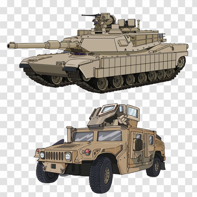 Hummer Car Humvee Jeep Tank - Self Propelled Artillery - Cartoon Military Vehicles Tanks Transparent PNG