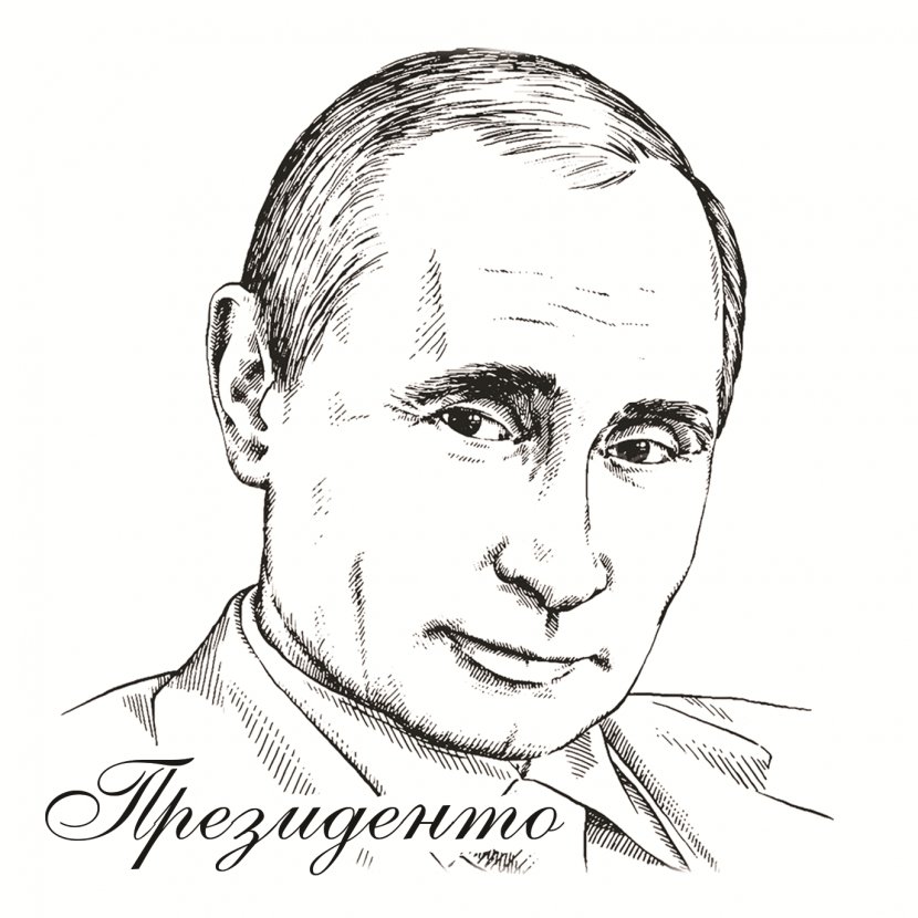 Vladimir Portrait Drawing Sketch - Face - Putin Transparent PNG