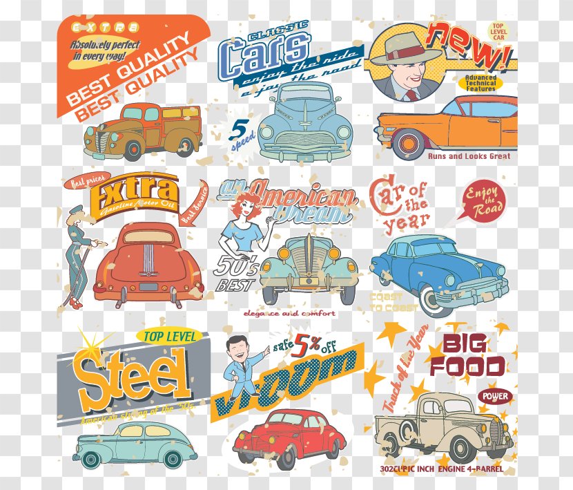 Car Logo Clip Art - Play Vehicle - Retro Cartoon Transparent PNG