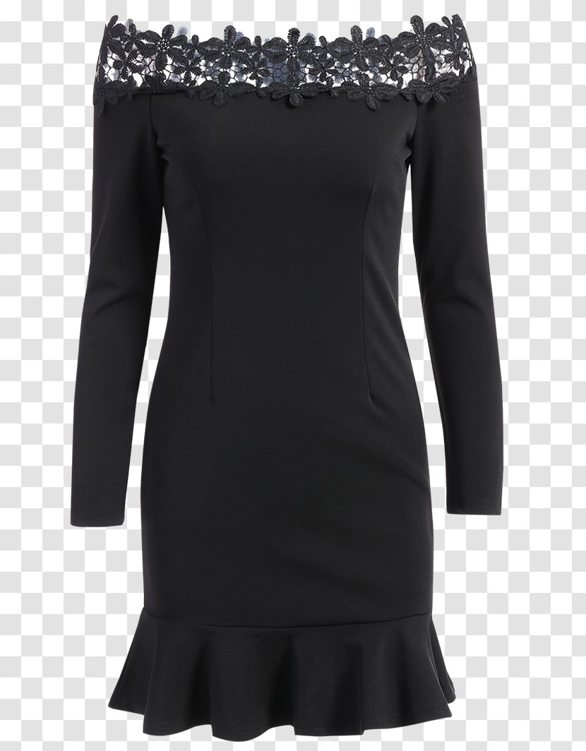 Little Black Dress Sleeve Lace Shoulder Transparent PNG