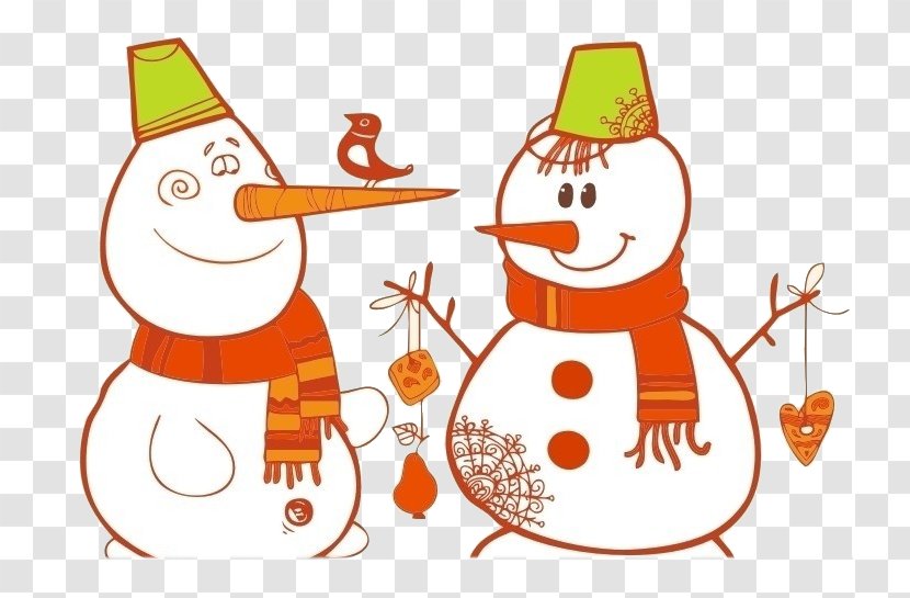 Snowman Cartoon Drawing - Picture Material Transparent PNG