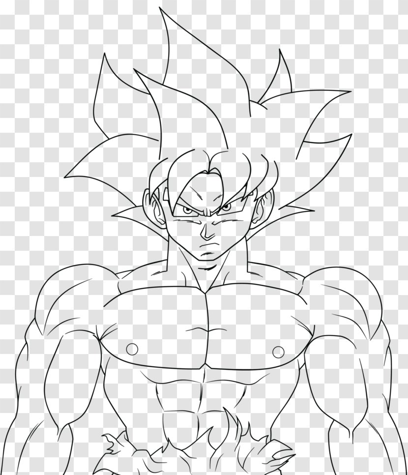 Line Art Goku Vegeta Drawing Super Saiyan - Symmetry Transparent PNG
