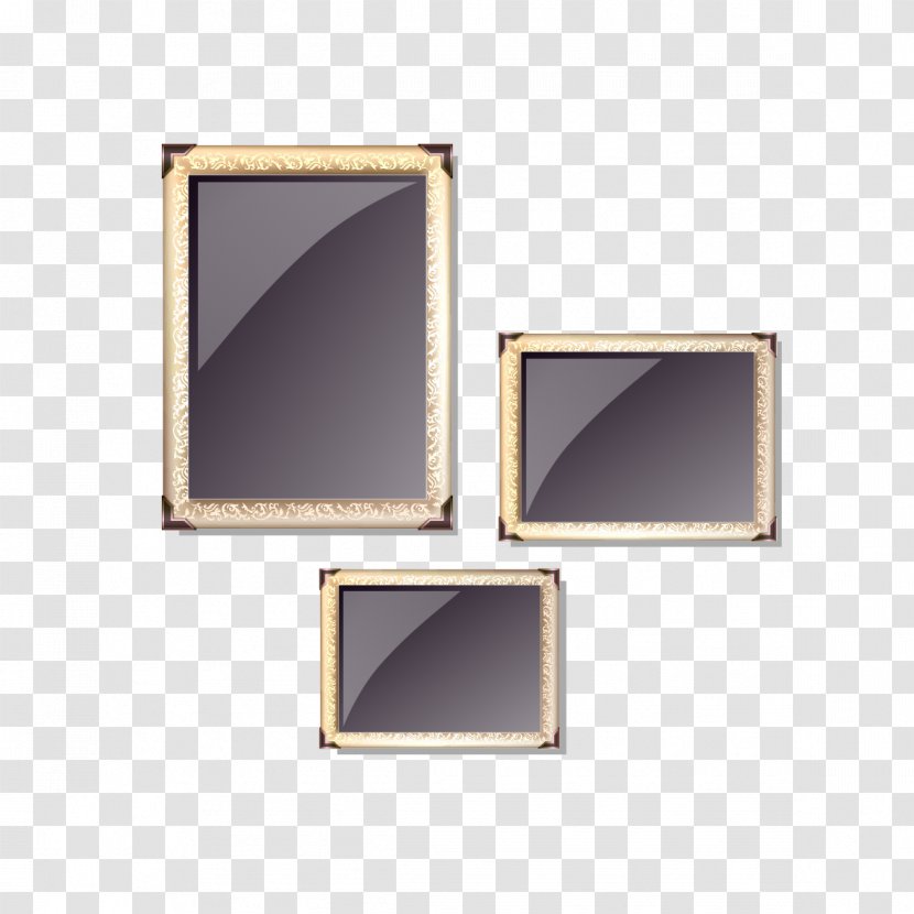 Picture Frame Designer - Rectangle - Three Golden Transparent PNG