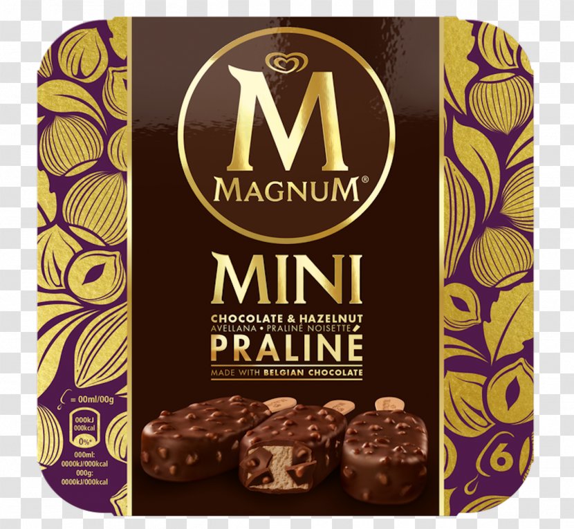 Ice Cream Praline Bonbon Magnum Hazelnut - Chocolate Transparent PNG