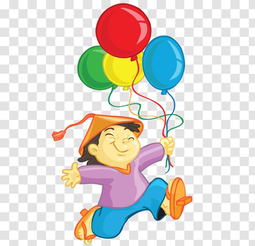 Child Play Cartoon Clip Art - Watercolor - Take The Balloon Boy Transparent PNG
