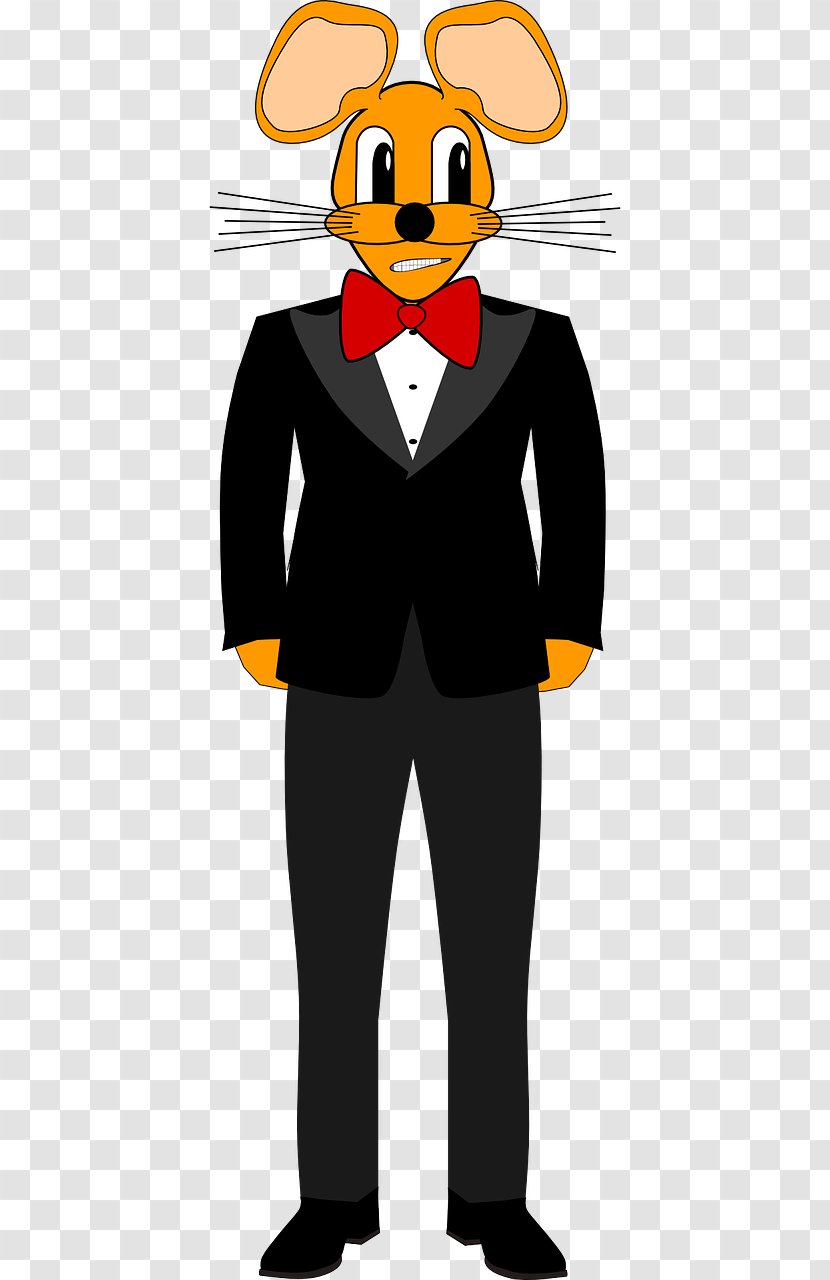 Computer Mouse Tuxedo Suit Clip Art - Standing Transparent PNG
