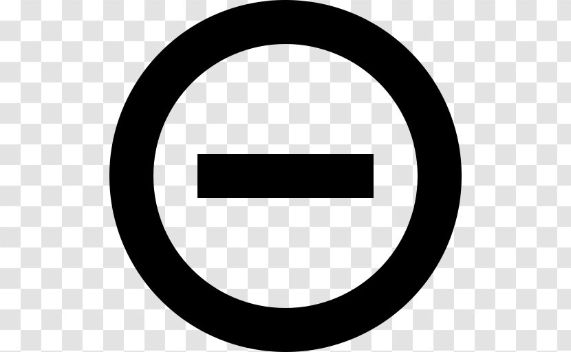Creative Commons License Share-alike Non-commercial - Attribution - Subtraction Symbol Transparent PNG