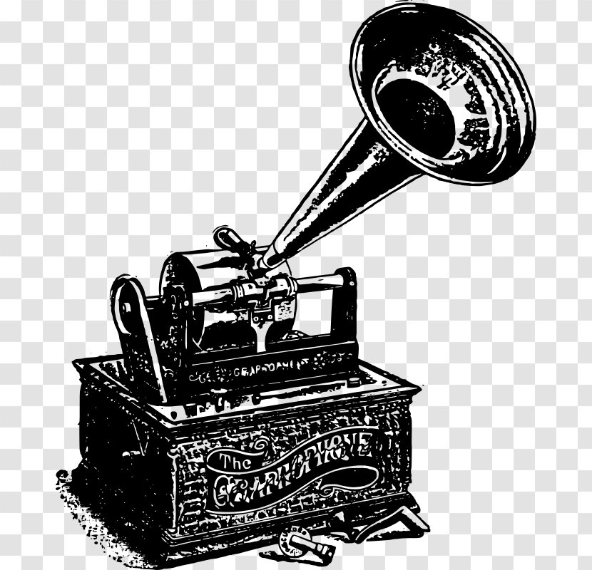 Black And White Phonograph Record Clip Art - Monochrome Photography - Sound Transparent PNG