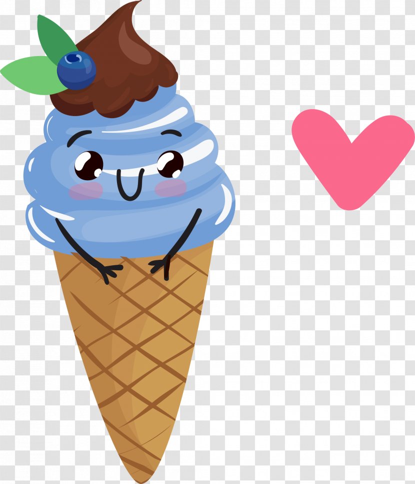 Ice Cream Computer File - Dairy Product - Cute Blueberry Taste Transparent PNG
