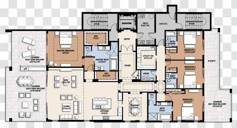 Floor Plan House Condominium - Area - Bedroom Decoration Transparent PNG