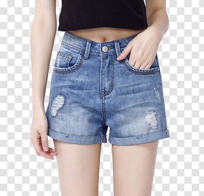 Shorts Pants Denim T-shirt Waist - Watercolor - Taobao Decoration Transparent PNG