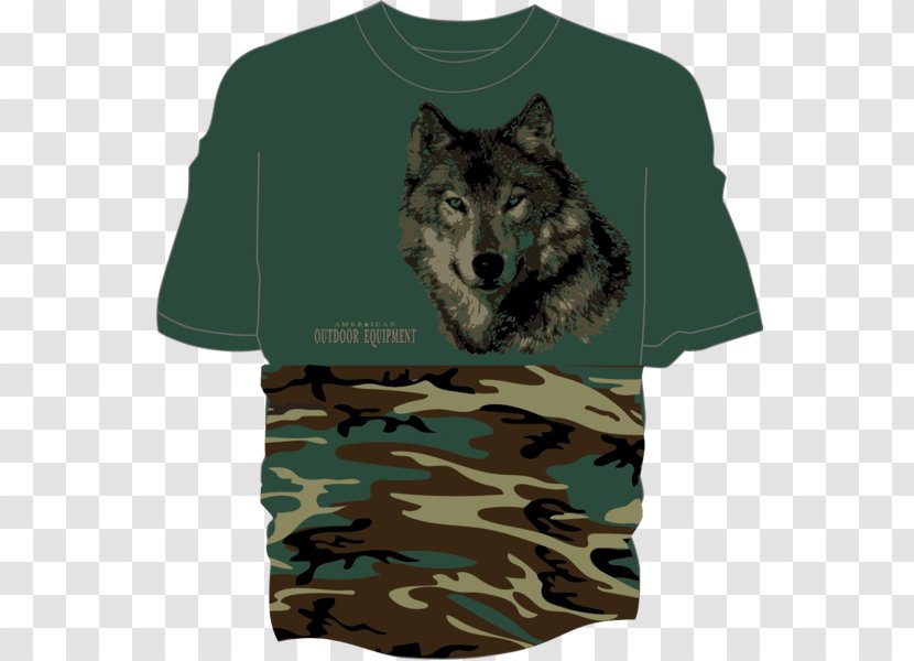 Military Camouflage Gray Wolf T-shirt Snout - Augen Transparent PNG