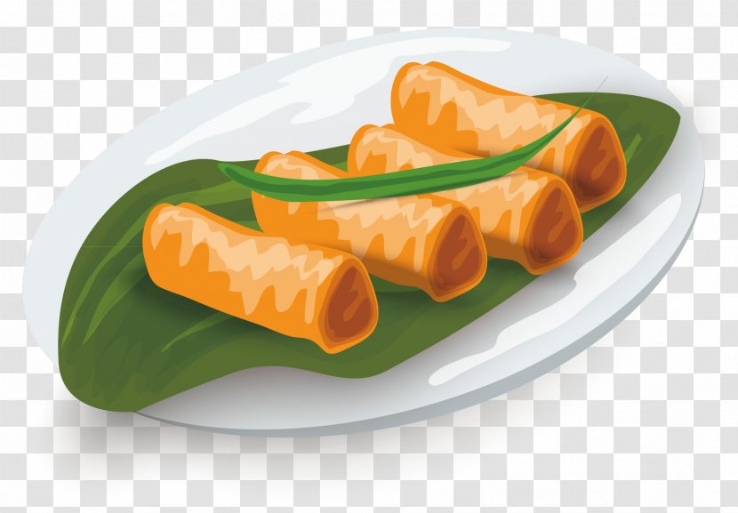 Doughnut Spring Roll Egg Chinese Cuisine Lumpia - Dish - Ham Decoration Vector Material Transparent PNG