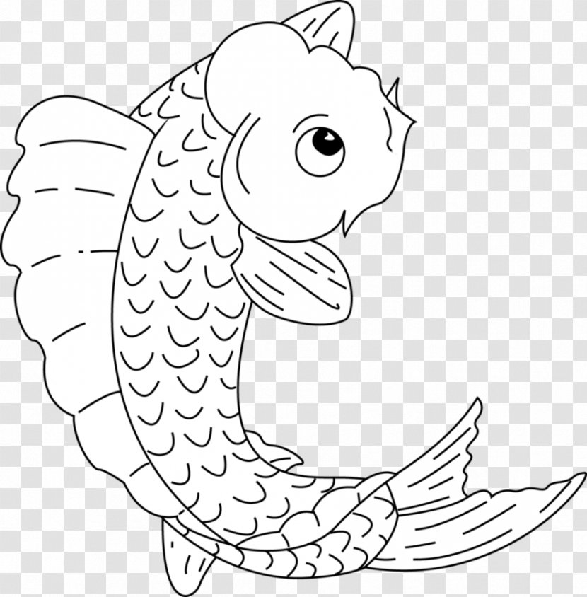 Common Carp Drawing Black And White Line Art - Frame - Painting Transparent PNG