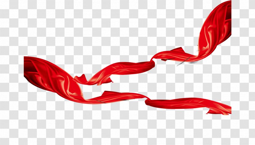 Red Ribbon - Aesthetics - Beautiful Delicate Streamers Transparent PNG