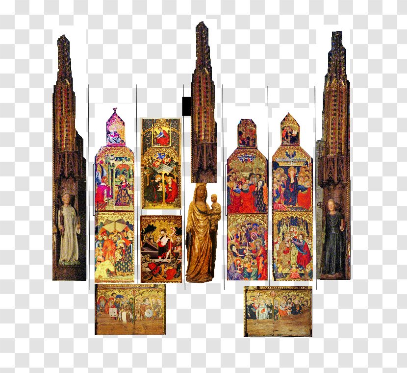 Gothic Altarpiece Of Santes Creus Tarragona Cathedral Palau Nacional Reredos - Church Transparent PNG