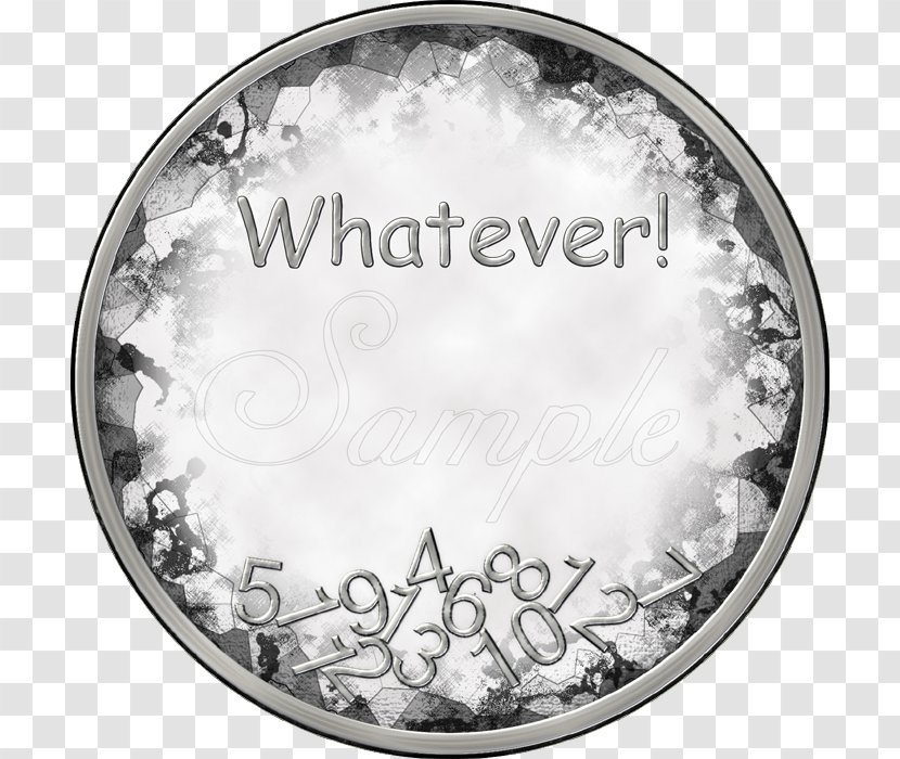 Silver White Clock - Black And Transparent PNG