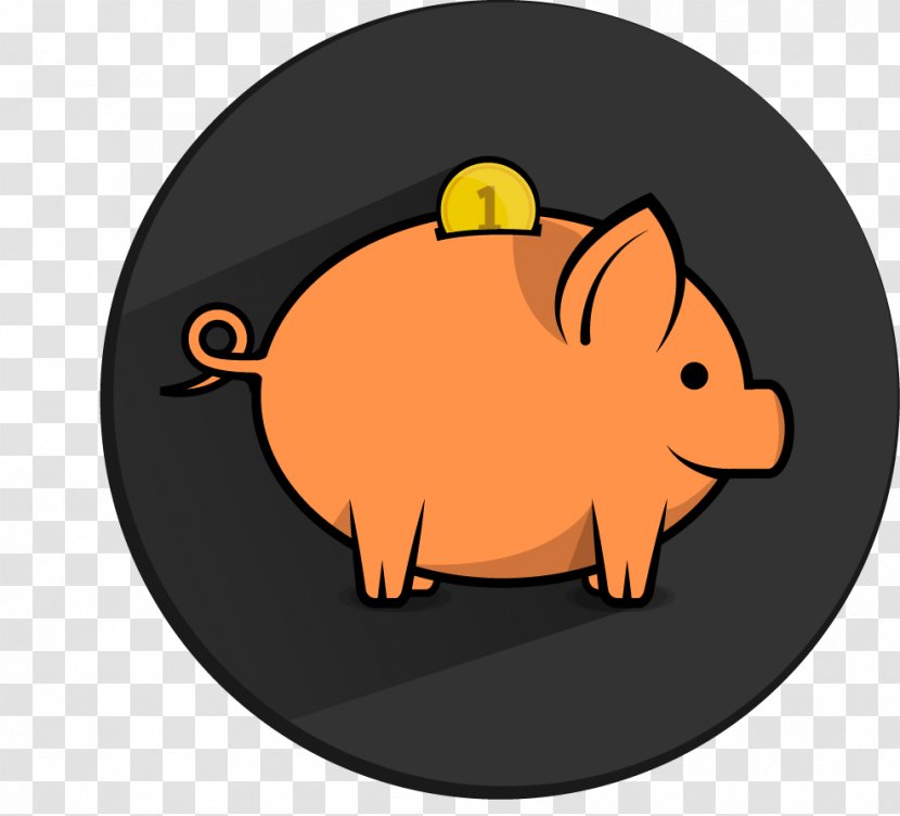 Domestic Pig Piggy Bank - Vector Transparent PNG