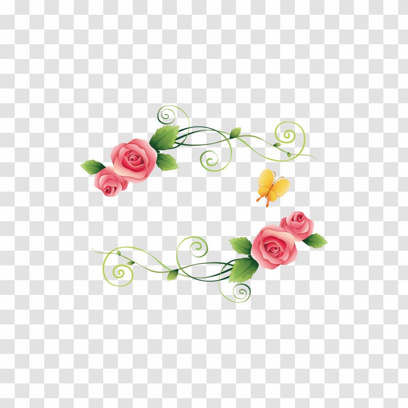 Picture Frame Flower Beach Rose Designer - Garden Roses - Floral Border Transparent PNG