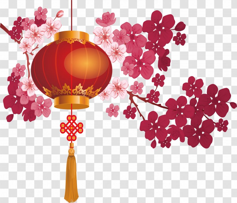 China Lantern Chinese New Year - Petal - Wind Lanterns Transparent PNG